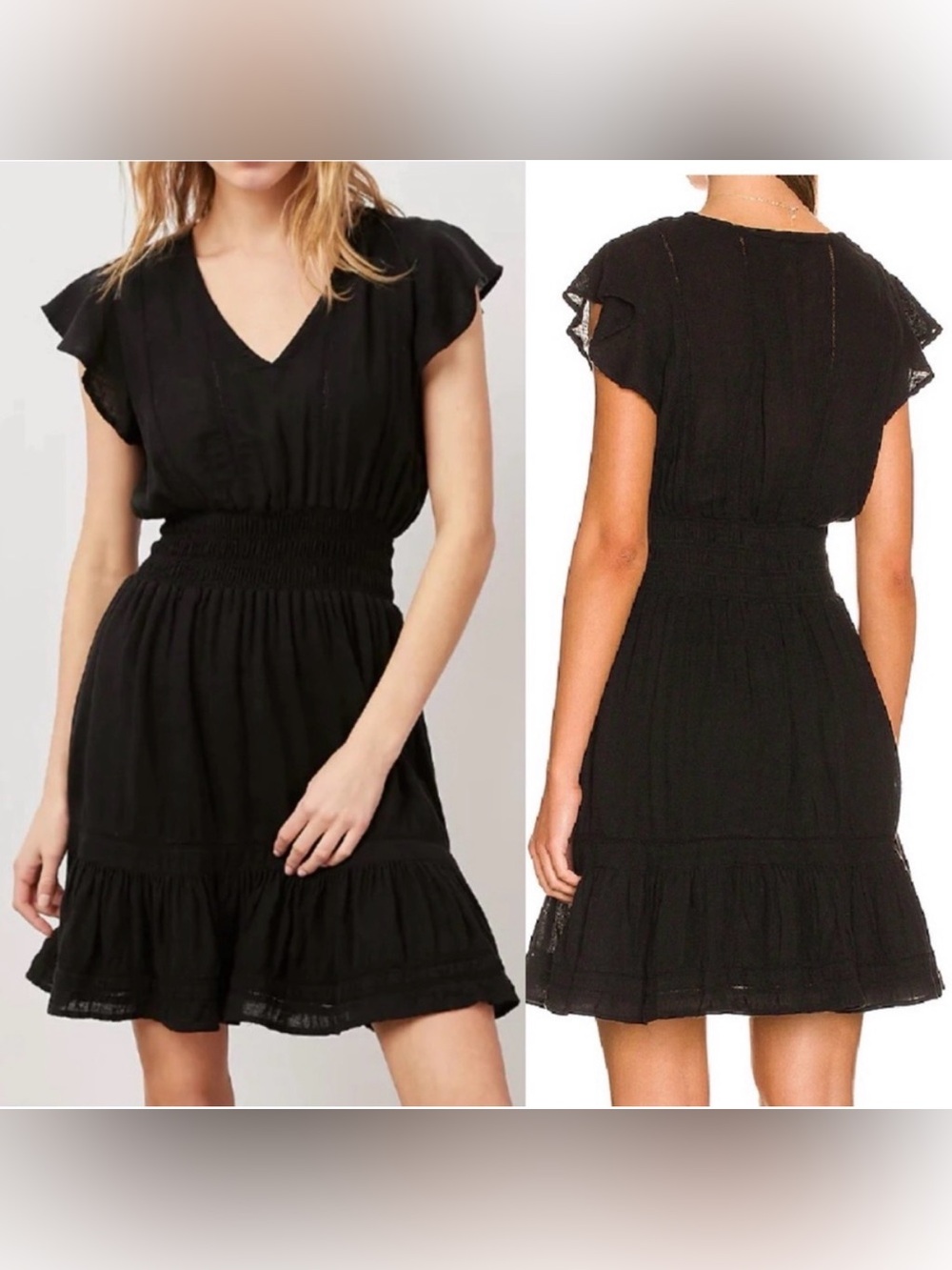 Rails Tara Dress Black Lace Detail Size M